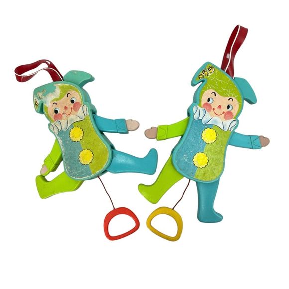 Vintage Jolly Jumping Jack crib toys squeaking 1969 baby toy Fisher Price - Picture 1 of 8